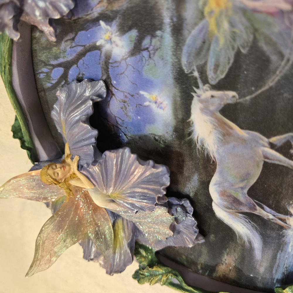 Enchanted Fairy and Unicorn Decorative Plate